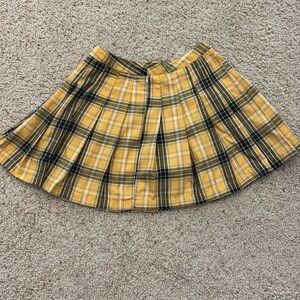Yellow and Black Plaid Skirt